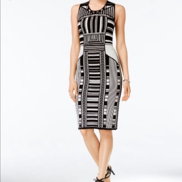 Black and White Knit Bar III Bora Bora Midi Dress - Picture 4 of 6